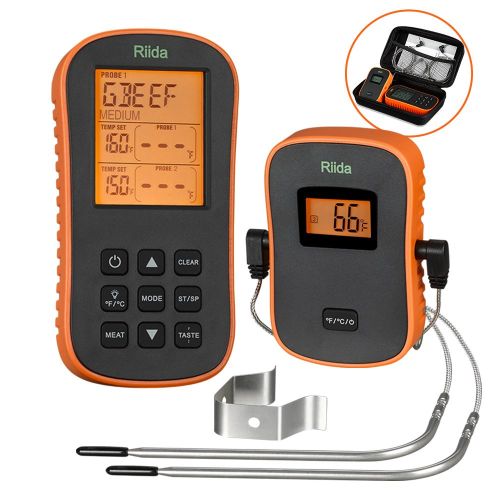 Riida TM08 Grilling Thermometer Wireless Remote Cooking Food Barbecue Digital Riida TM08 Grilling Thermometer Wireless Remote Cooking Food Barbecue Digital