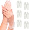 Pack of 100 Vinyl Gloves; Natural color; Small size. Disposable Ambidextrous Gloves. Unisex Transparent Food Gloves for Kitchen; Cooking; Picnics; Sup