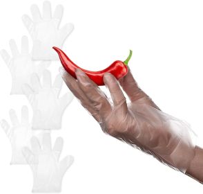 Pack of 1000 High Density Embossed Gloves; Universal size; Clear. Disposable HDPE gloves with 0.6 mil thick. Unisex Transparent food Gloves for Food S