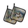 Northern Pintail Pair of Pot Holders Kitchen Heat Resistant Pot Holders Sets Oven Hot Pads for Cooking Baking BBQ, 7 1/2 x 7 1/2