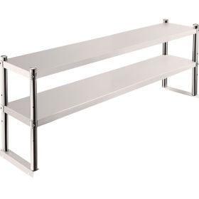 VEVOR Double Overshelf, Double Tier Stainless Steel Overshelf, 36 in. Length x 12 in. Width Double Deck Overshelf