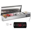 VEVOR Refrigerated Condiment Prep Station, 60-Inch, 16.8Qt Sandwich/Salad Prep Table with 4 1/3 Pans & 4 1/6 Pans