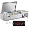 VEVOR Refrigerated Condiment Prep Station, 40-Inch, 7.8 Qt Sandwich/Salad Prep Table with 1 1/3 Pan & 4 1/6 Pans
