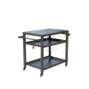 3-Shelf Outdoor Grill Table, Grill Cart Outdoor with Wheels, Pizza Oven and Food Prep Table, Blackstone Table with Stainless Steel Tabletop