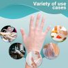 Vinyl Synthetic Gloves. Pack of 100 Powder Free Disposable Cleaning Gloves; Large Size. Clear Ambidextrous Waterproof Food Gloves for Kitchen; Cooking
