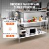 VEVOR 24 x 72 x 36 Inch Stainless Steel Work Table, Commercial Food Prep Worktable Heavy Duty Prep Worktable