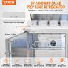 VEVOR Commercial Refrigerator 60" Sandwich Salad Prep Table 2 Doors w/ 16 Pans