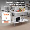VEVOR 24 x 48 x 36 Inch Stainless Steel Work Table, Commercial Food Prep Worktable Heavy Duty Prep Worktable