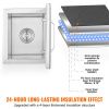 VEVOR Drop in Ice Chest, 14"L x 12"W x 18"H Stainless Steel Ice Cooler, Commercial Ice Bin with Hinged Cover, 40 qt Outdoor Kitchen Ice Bar