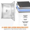 VEVOR Drop in Ice Chest, 28"L x 20"W x 17"H Stainless Steel Ice Cooler, Commercial Ice Bin with Hinged Cover, 40 qt Outdoor Kitchen Ice Bar