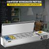 VEVOR Refrigerated Condiment Prep Station, 71-Inch, 19.8Qt Sandwich / Salad Prep Table with 5 1/3 Pans & 4 1/6 Pans