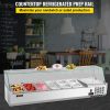 VEVOR Refrigerated Condiment Prep Station, 60-Inch, 16.8Qt Sandwich Prep Table w/ 4 1/3 Pans & 4 1/6 Pans