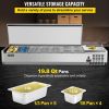 VEVOR Refrigerated Condiment Prep Station, 71-Inch, 19.8Qt Sandwich / Salad Prep Table with 5 1/3 Pans & 4 1/6 Pans