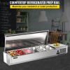 VEVOR Refrigerated Condiment Prep Station, 60-Inch, 16.8Qt Sandwich/Salad Prep Table with 4 1/3 Pans & 4 1/6 Pans