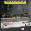 VEVOR Refrigerated Condiment Prep Station, 55-Inch, 13.8Qt Sandwich Prep Table w/ 3 1/3 Pans & 4 1/6 Pans