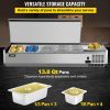 VEVOR Refrigerated Condiment Prep Station, 55-Inch, 13.8Qt Sandwich/Salad Prep Table with 3 1/3 Pans & 4 1/6 Pans