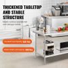 VEVOR Stainless Steel Prep Table, 30 x 72 x 34 Inch, Heavy Duty Metal Worktable with 3 Adjustable Height Levels