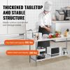 VEVOR Stainless Steel Prep Table, 24 x 72 x 34 Inch, Heavy Duty Metal Worktable with 3 Adjustable Height Levels