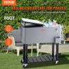 VEVOR Rolling Ice Chest Cooler Cart 80 Quart, Portable Bar Drink Cooler, Beverage Bar Stand Up Cooler with Wheels, Bottle Opener, Handles for Patio