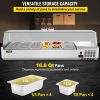 VEVOR Refrigerated Condiment Prep Station, 60-Inch, 16.8Qt Sandwich Prep Table w/ 4 1/3 Pans & 4 1/6 Pans