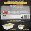 VEVOR Refrigerated Condiment Prep Station, 40-Inch, 7.8Qt Sandwich Prep Table w/ 1 1/3 Pan & 4 1/6 Pans