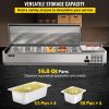VEVOR Refrigerated Condiment Prep Station, 60-Inch, 16.8Qt Sandwich/Salad Prep Table with 4 1/3 Pans & 4 1/6 Pans