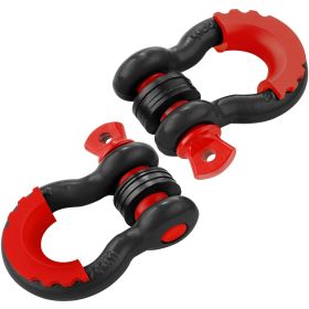 VEVOR 3/4" D-Ring Shackle, 2 Pack Alloy Steel Shackles 62832 lbs (28.5 Ton) Break Strength with 7/8" Screw Pin, Isolators & Washers (Default: Default)